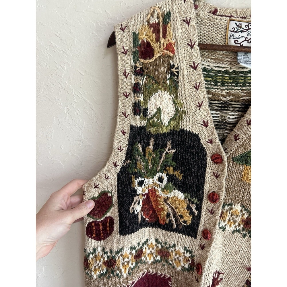 Vintage Heirloom Collectibles Novelty Sweater Vest XL Country Fall Farm Retro - Picture 4 of 7
